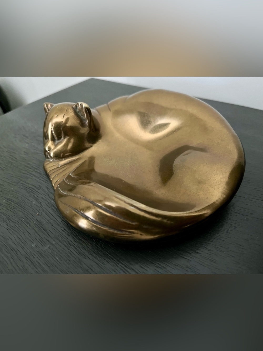 Vintage Brass Cat Trinket Dish - Picture 3 of 10
